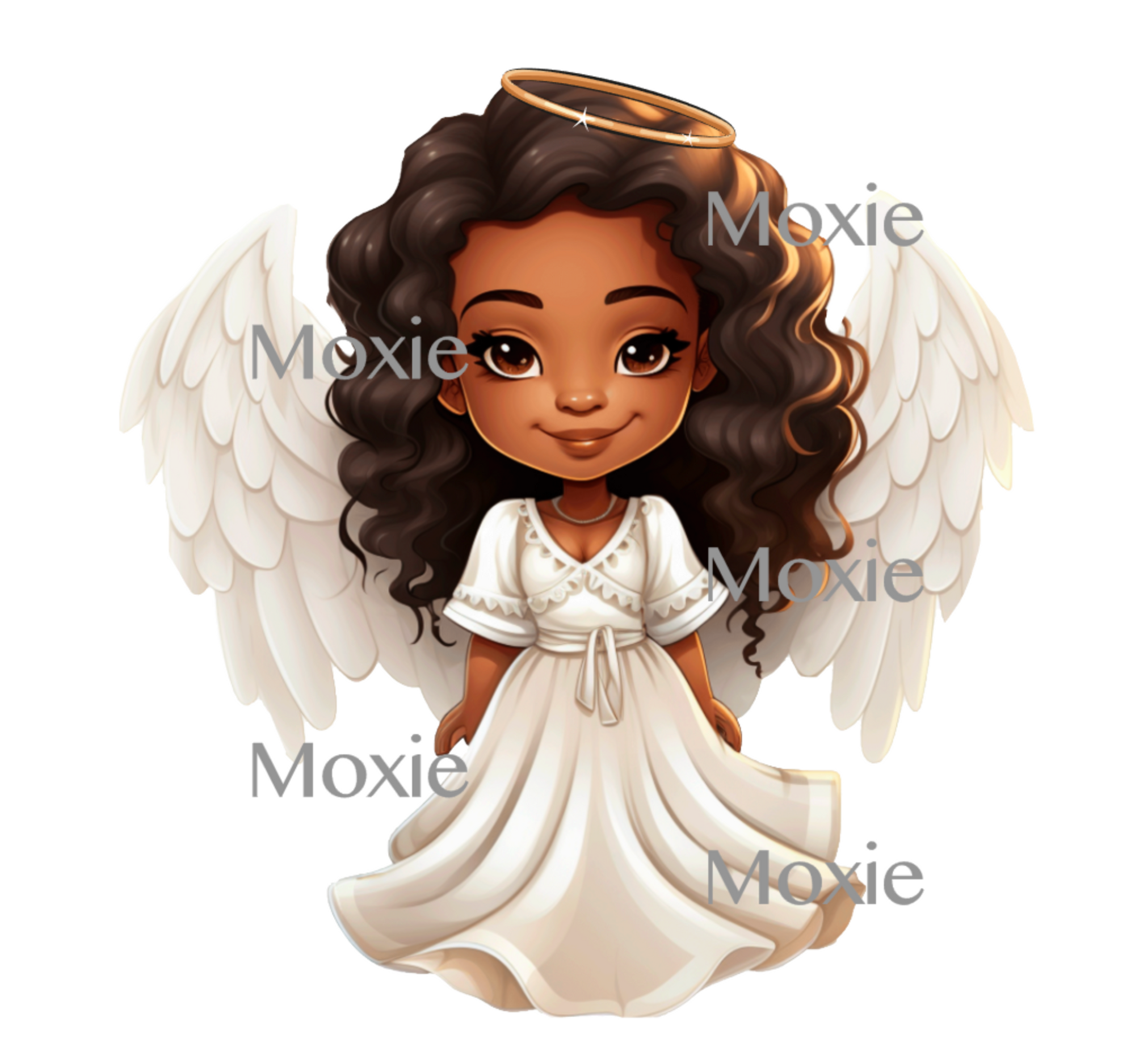 Dark Skin Angel Decal &amp; Acrylic Blank COMBO