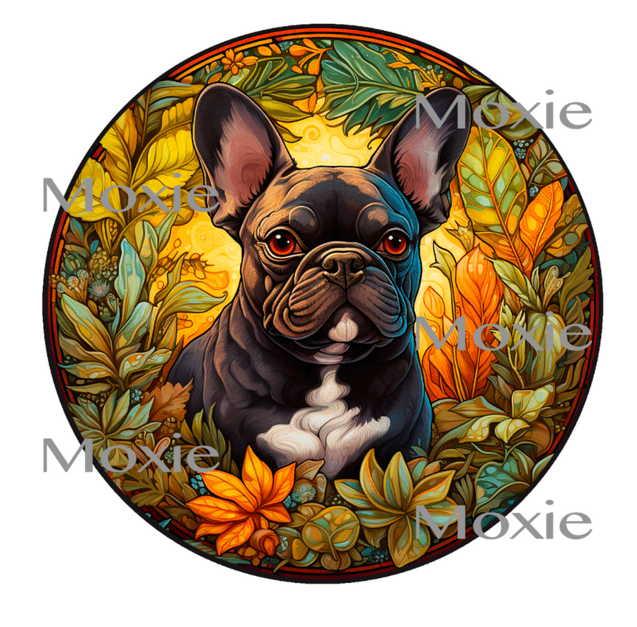 Stained French Bulldog Decal