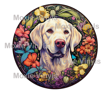 Stained White Labrador Decal
