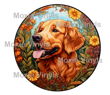 Stained Golden Retriever Decal