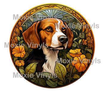 Stained Beagle Decal