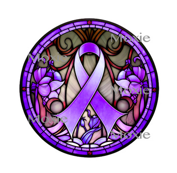 Stained Purple Ribbon Decal