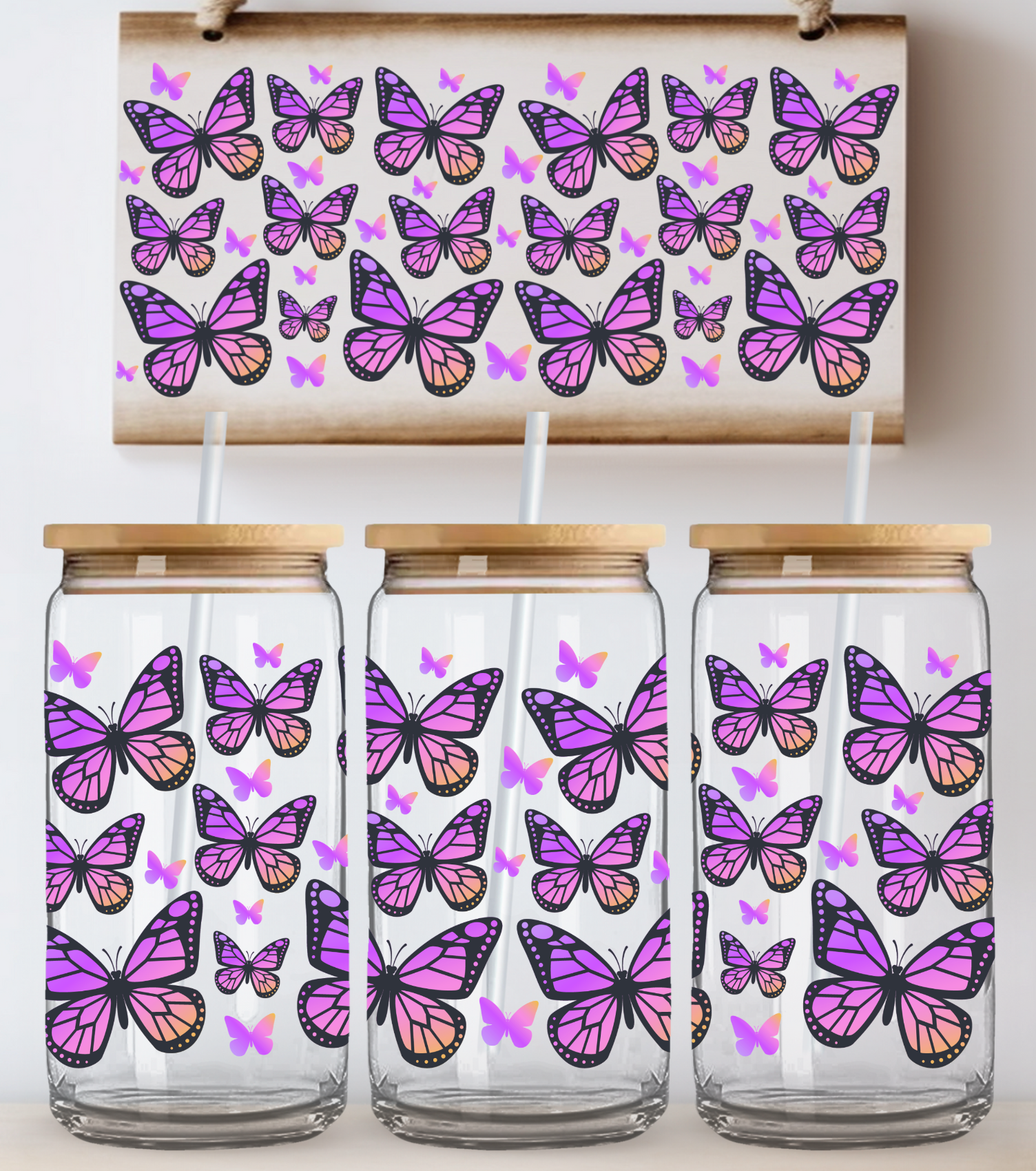 UV DTF Glass Wrap Transfers for Libbey Glasses