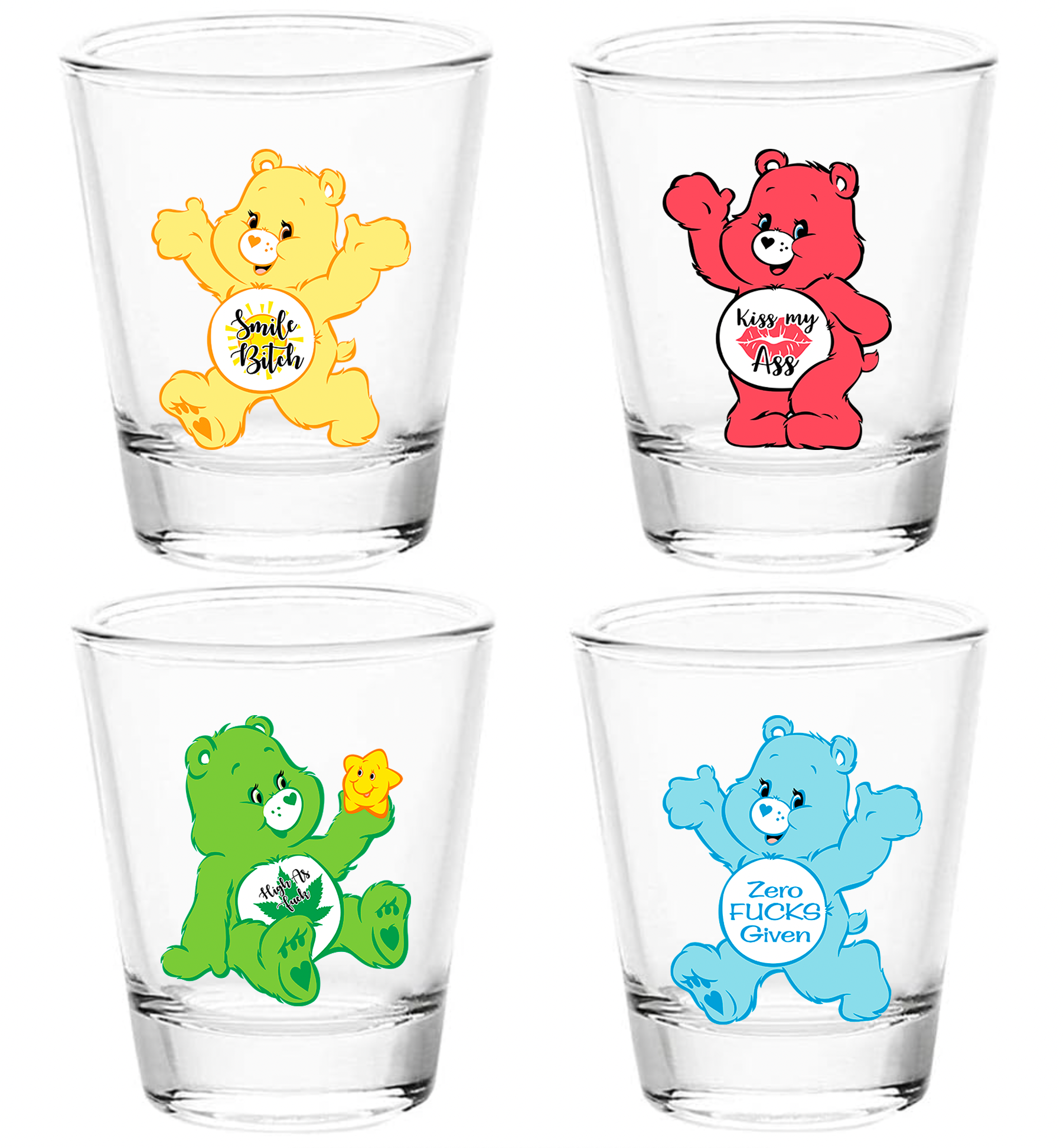 Swear Bears UV DTF Transfer for Shot Glasses