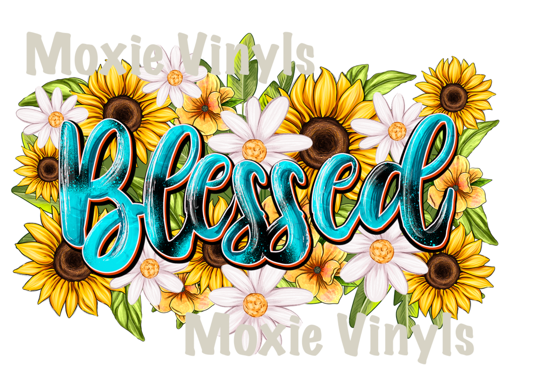 Sunflowers Blessed UV DTF Transfer