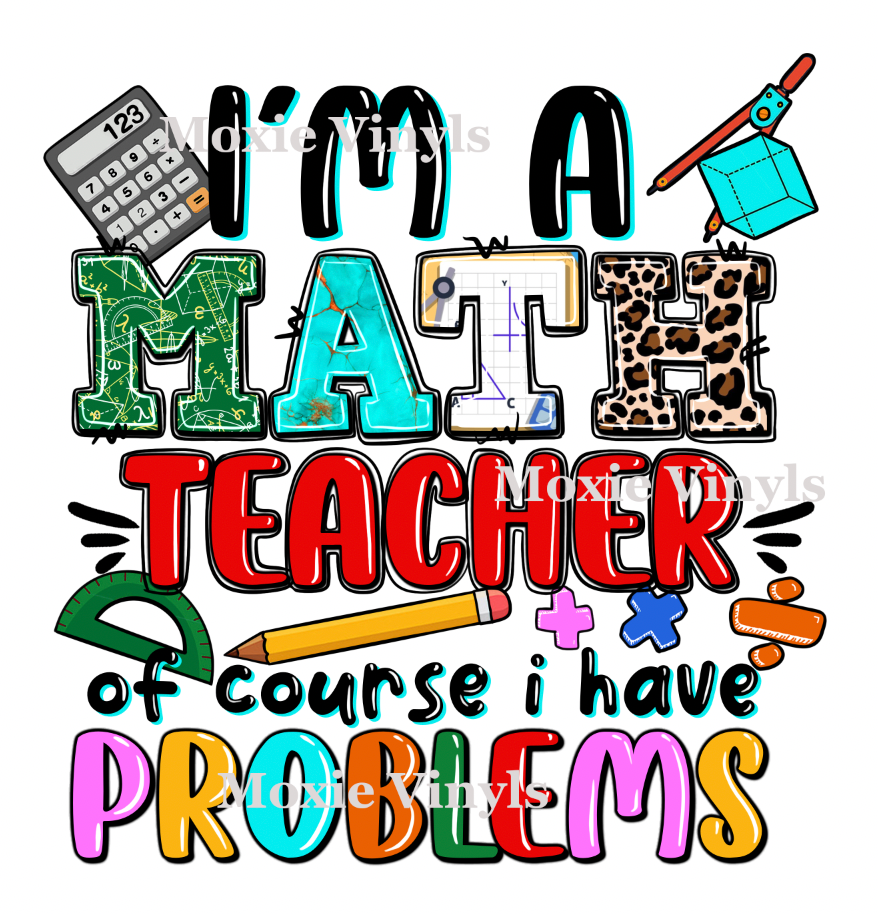 Math Teacher UV DTF Transfer