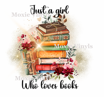 Girl Loves Books UV DTF Transfer