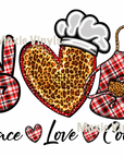 Peace Love Cook UV DTF