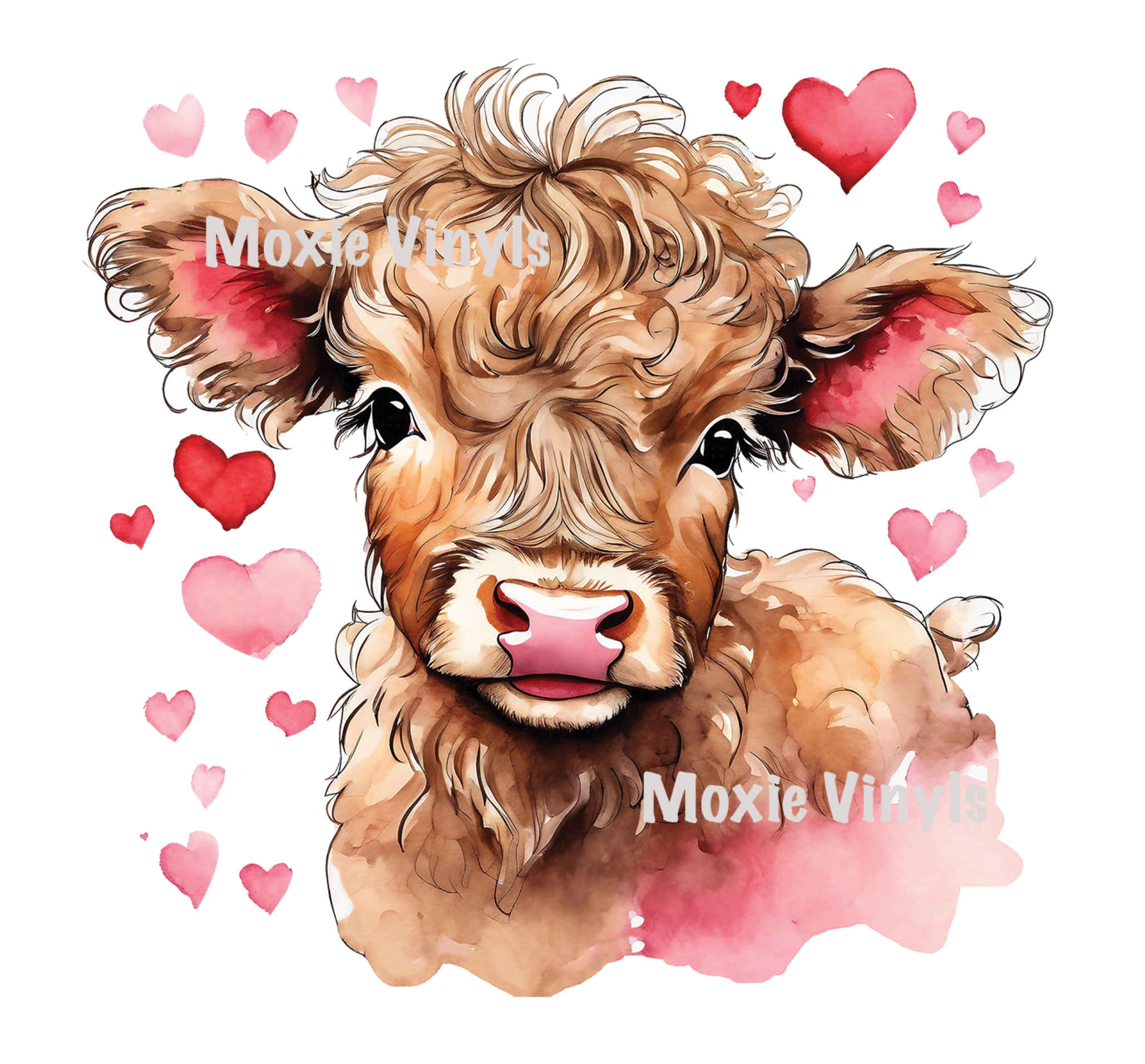 Floral Highland Cow With Glasses - Heat Transfer, DTF