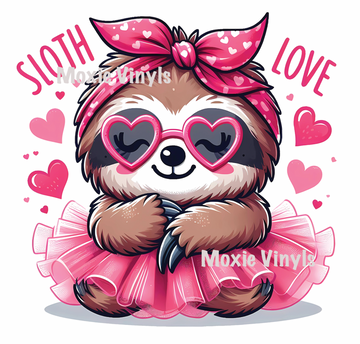 Cute Valentine Sloth UV DTF