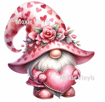 Valentine Heart Gnome UV DTF