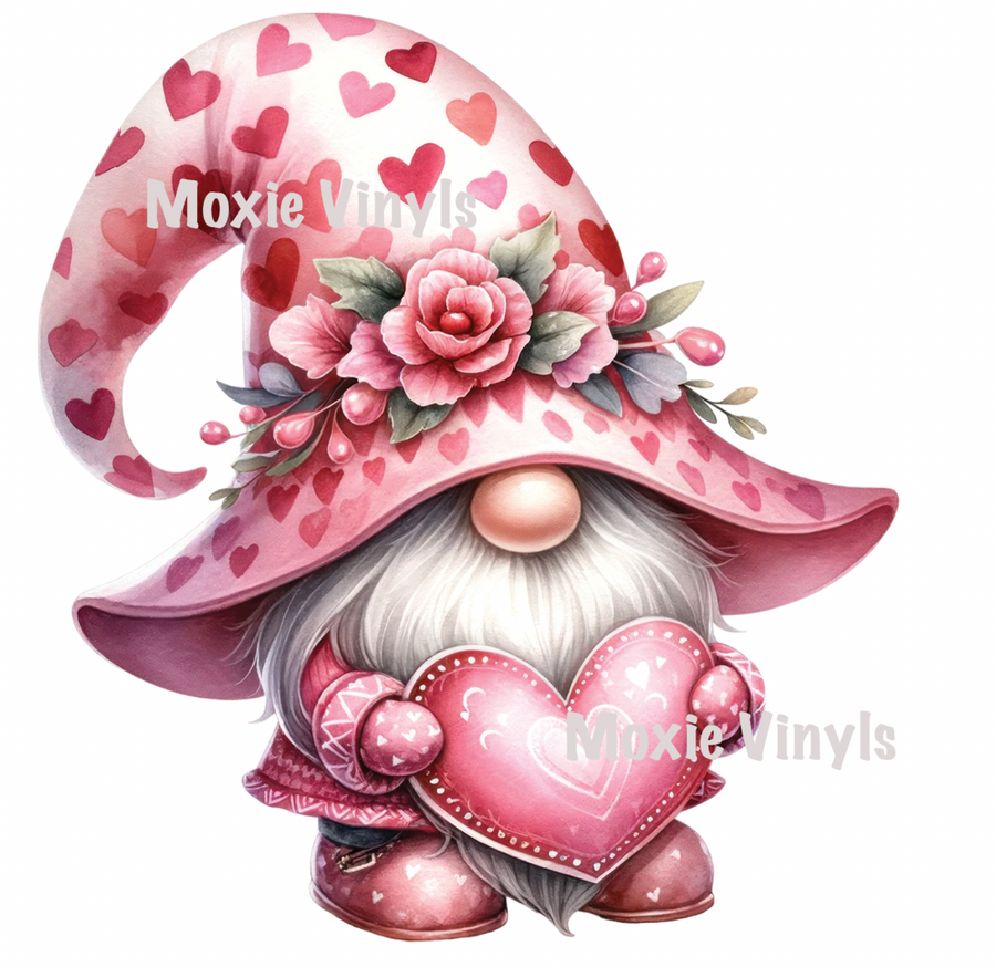 Valentine Heart Gnome UV DTF