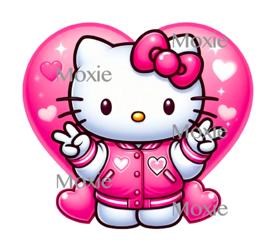 Valentine Hello Kitty Decal & Acrylic Blank COMBO