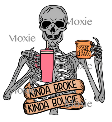 Boujee Skeleton Decal & Acrylic Blank COMBO