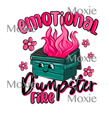 Emotional Dumpster Fire UV DTF Transfer