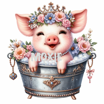 Glamour Pig in Bath UV DTF