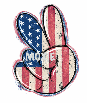 Peace Sign American Flag UV DTF