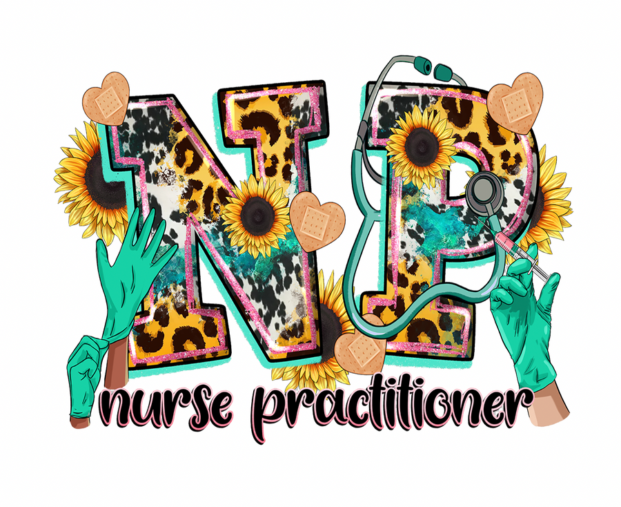 NP Nurse Practitioner UV DTF Transfer Decals
