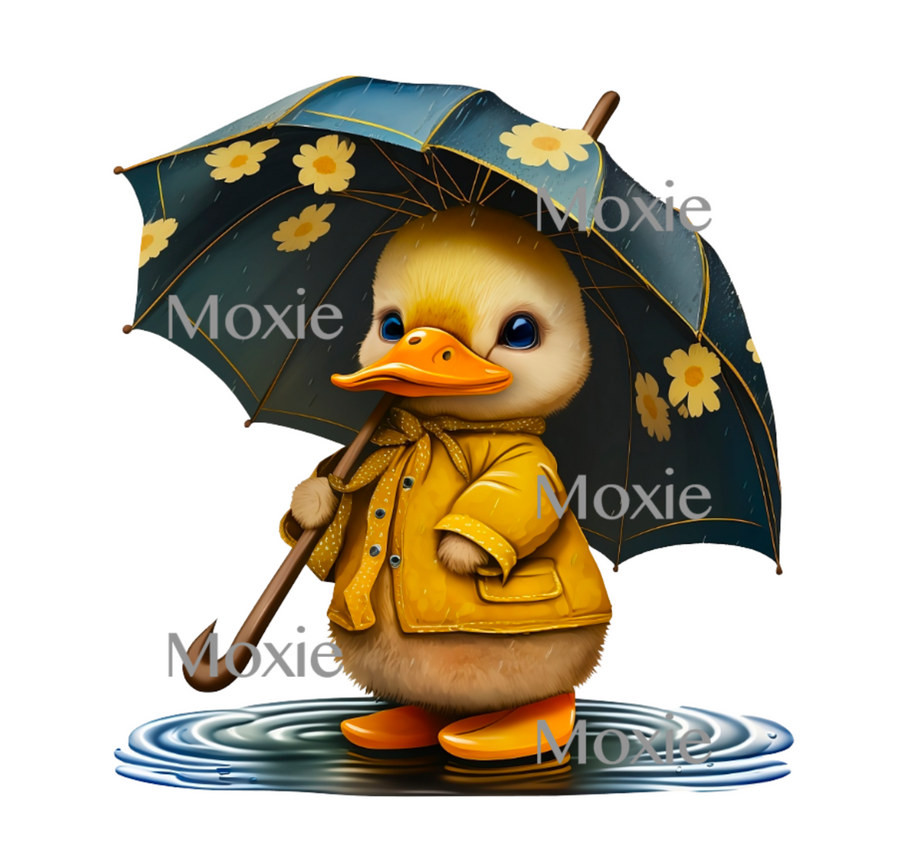 Duck With Umbrella Decal & Acrylic Blank COMBO