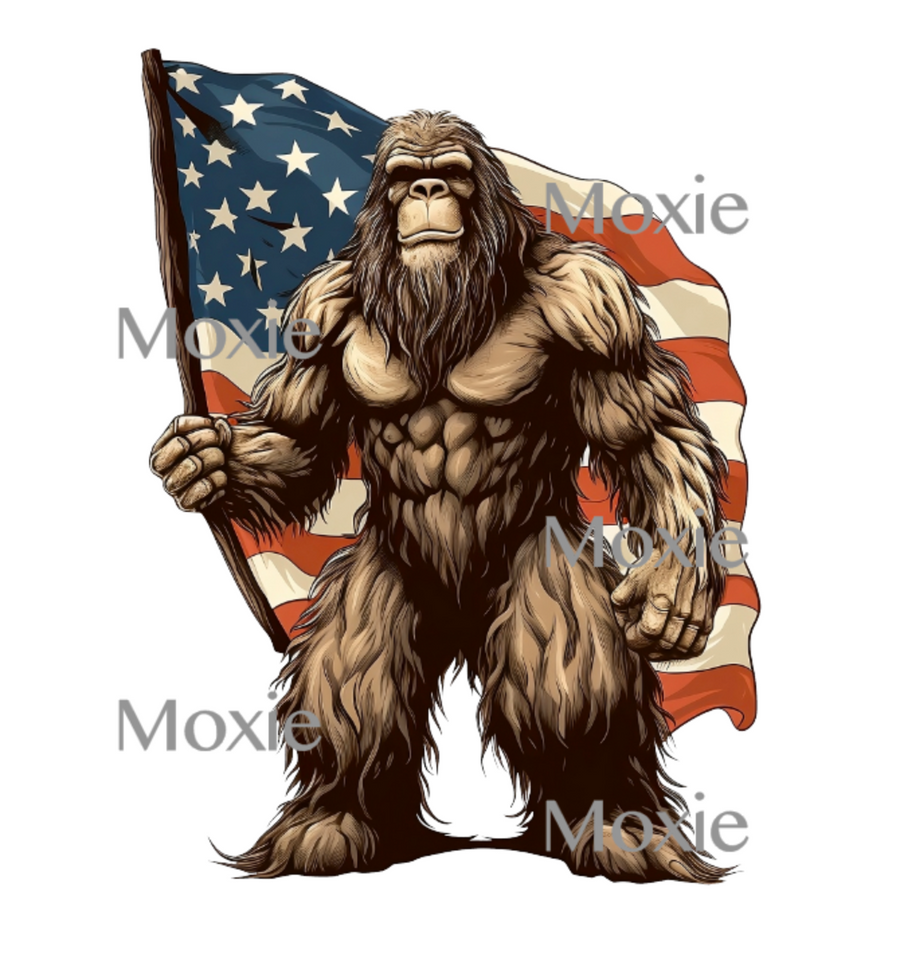 Bigfoot Flag Decal & Acrylic Blank COMBO
