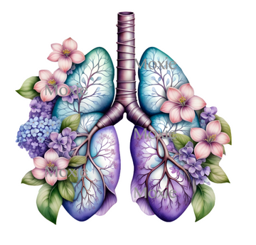Floral Lungs Acrylic Blank Combo with Decal