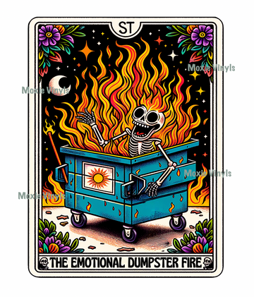 Tarot The Dumpster Fire UV DTF