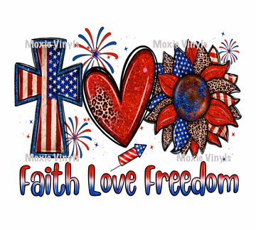 Faith Love Freedom UV DTF