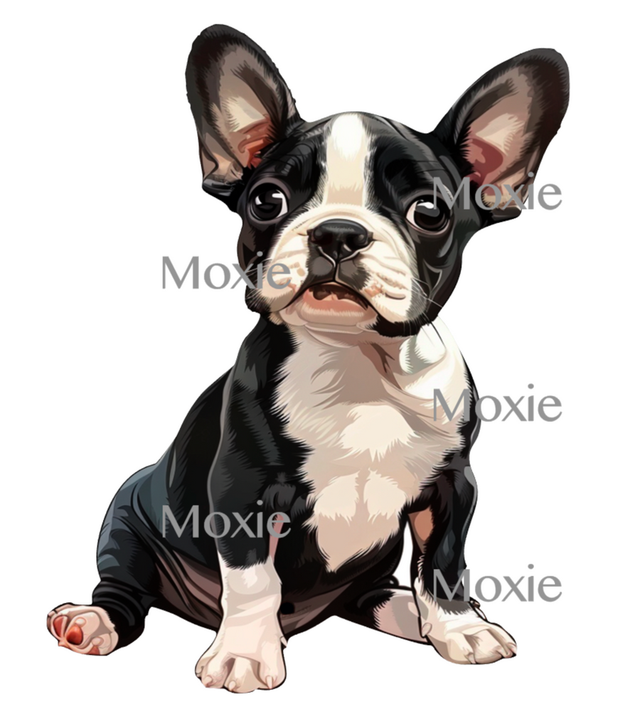 Boston Terrier Pup Decal & Acrylic Blank COMBO