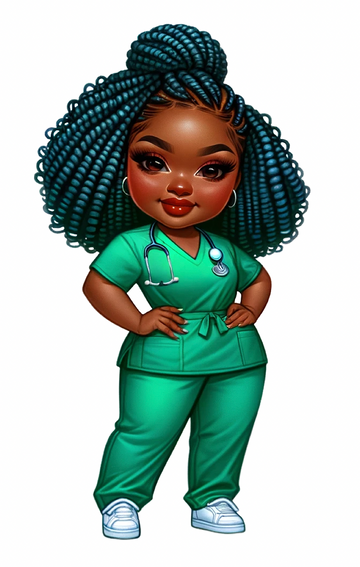 African American Nurse UV DTF Transfer