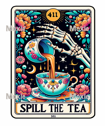Tarot Spill the Tea UV DTF