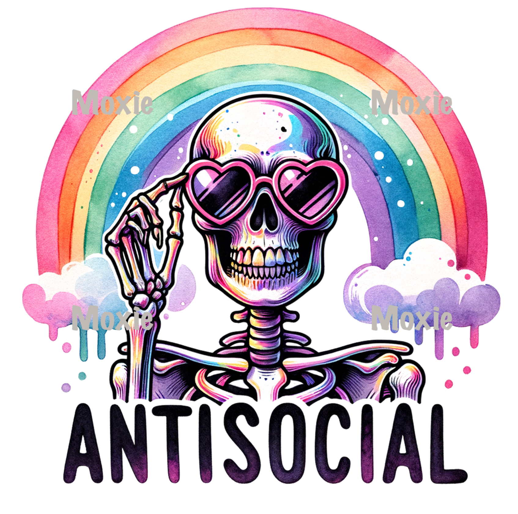 AntiSocial Skeleton UV DTF