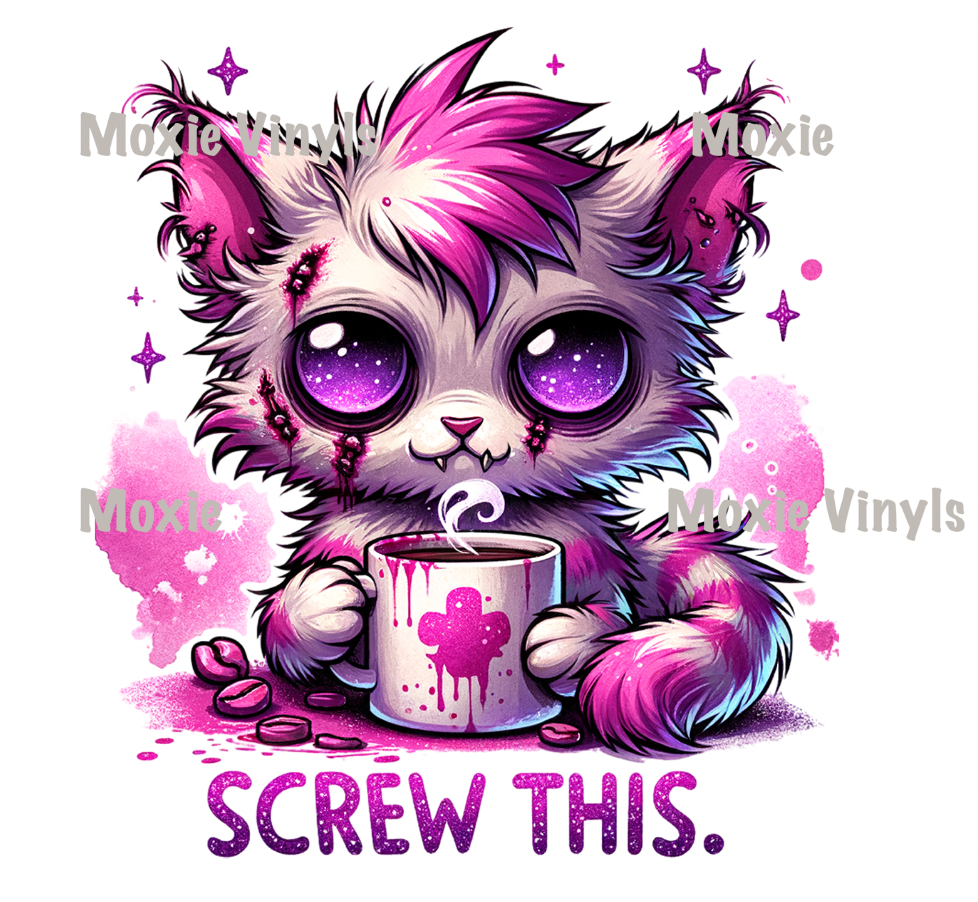 Screw This Zombie Cat UV DTF