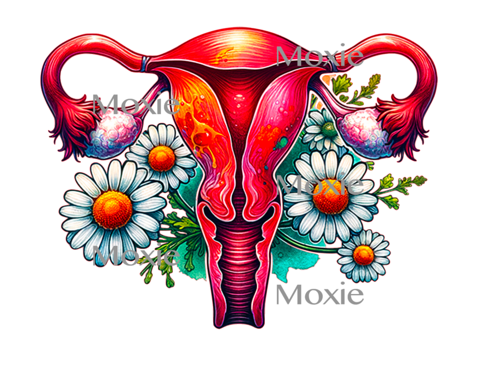 Floral Uterus Decal &amp; Acrylic Blank COMBO