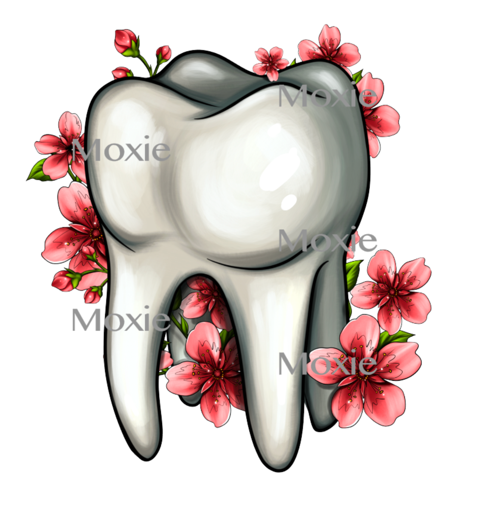 Floral Tooth Decal & Acrylic Blank COMBO – Moxie Vinyls