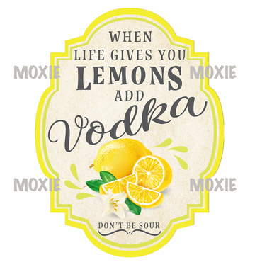 Lemons Vodka Label UV DTF