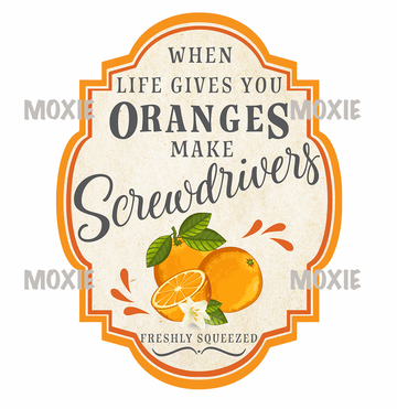 Oranges Screwdriver Label UV DTF