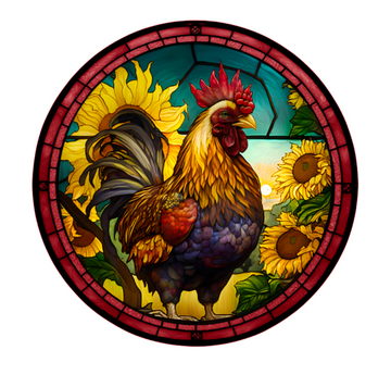 Stained Rooster Decal