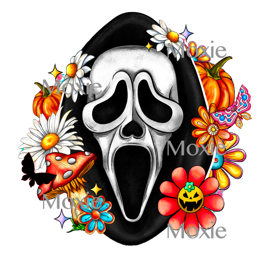 Scream Flowers UV DTF Decal