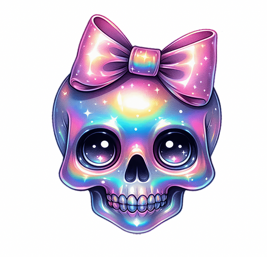 Skull Bow Decal & Acrylic Blank COMBO