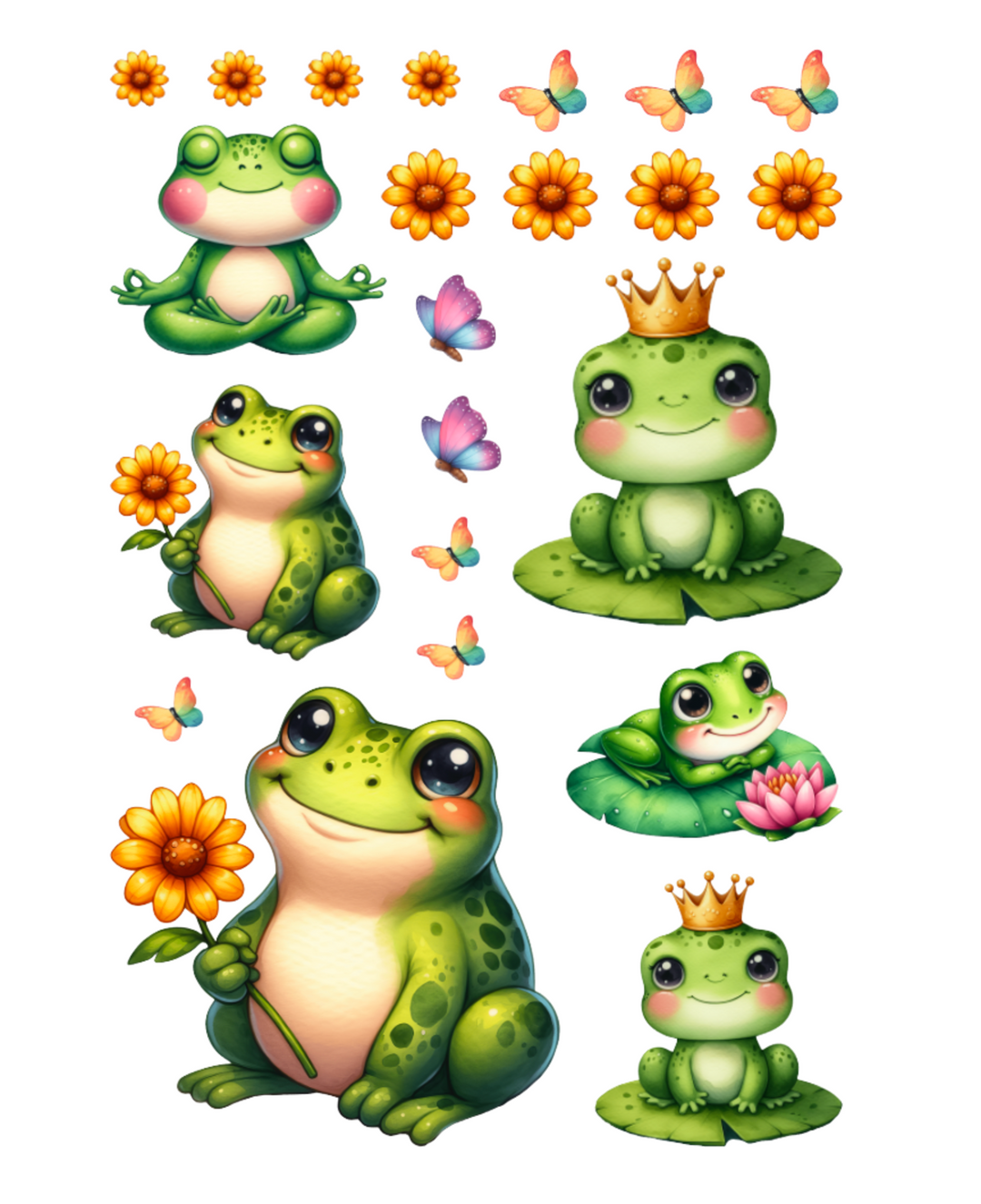 Frogs Elements Sheet UV DTF – Moxie Vinyls