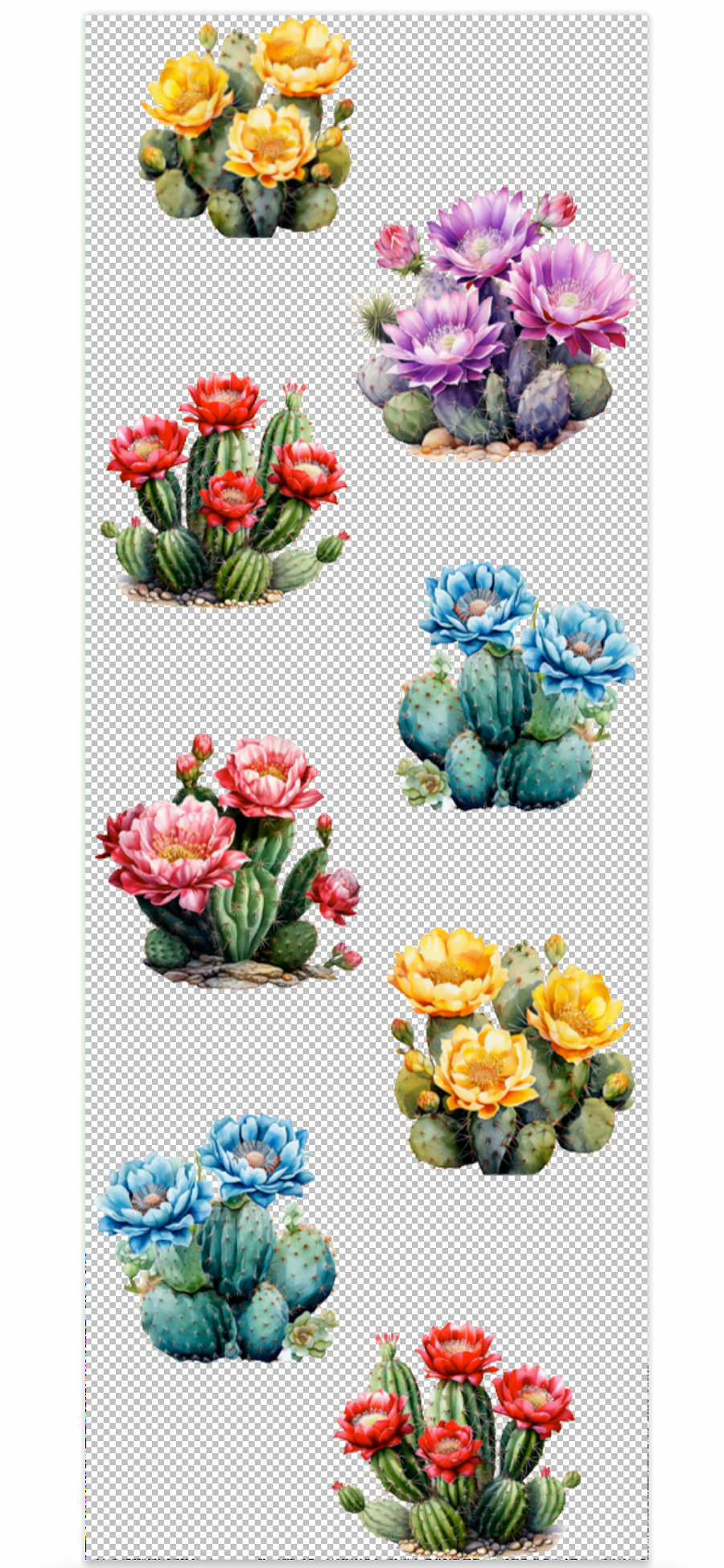 Flower Cactus Pen Wrap UV DTF