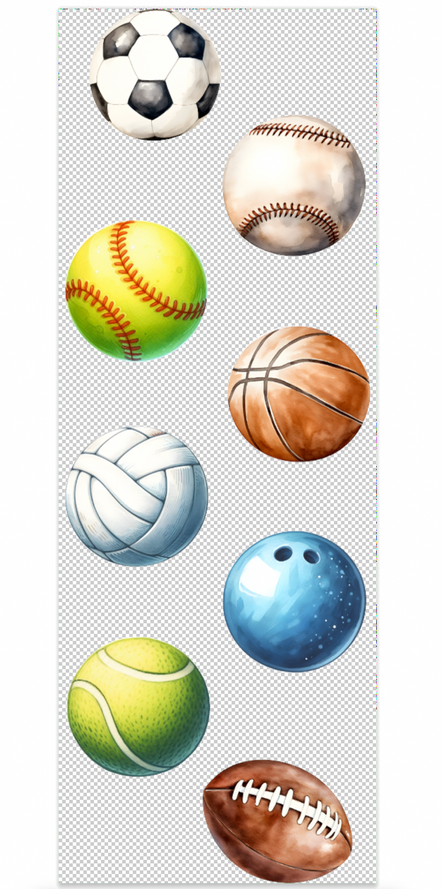 Sports Balls Pen Wrap UV DTF