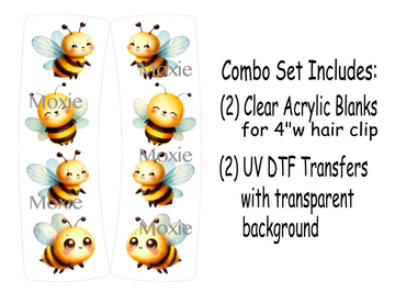 Bumblebees Hair Clip UV DTF/Blanks Combo