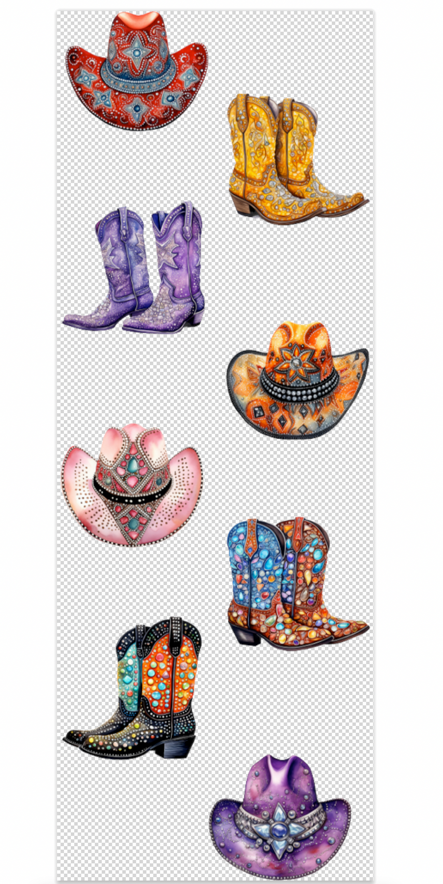 Boots Hats Pen Wrap UV DTF