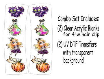 Wonderland Hair Clip UV DTF/Blanks Combo