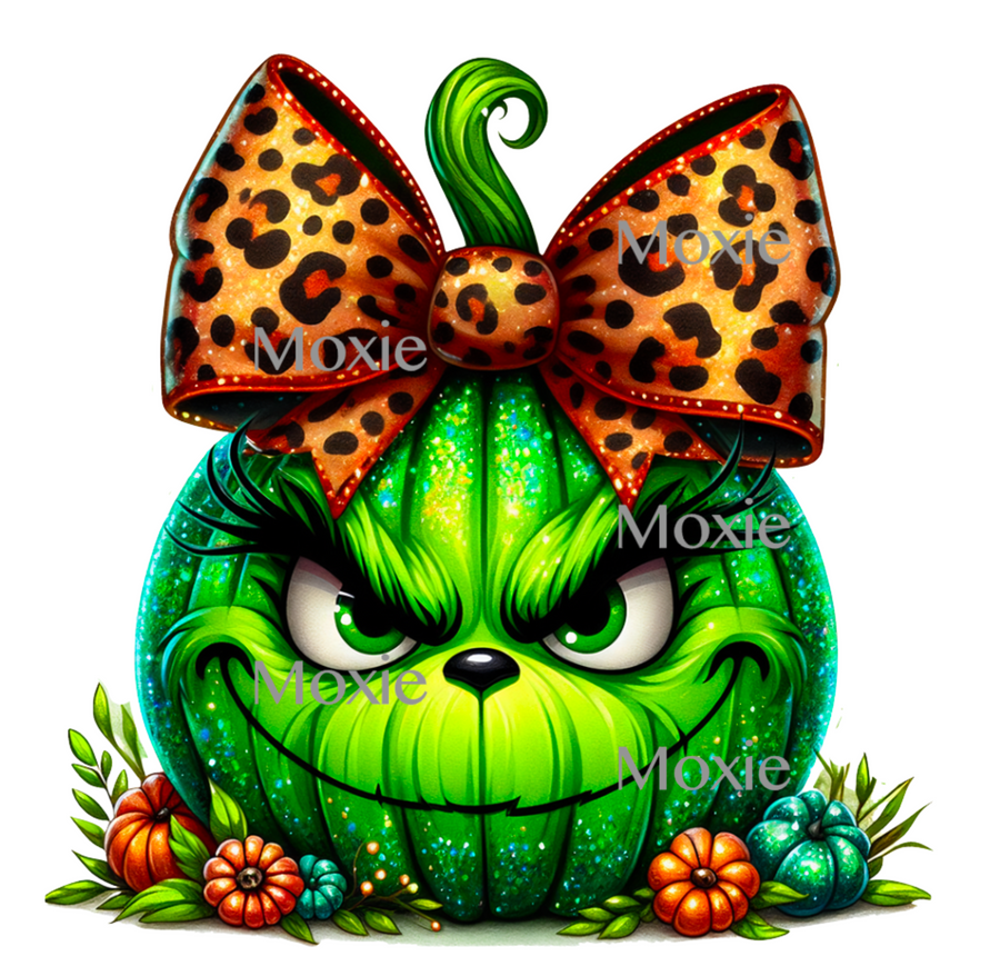 Grinch Pumpkin Decal & Acrylic Blank COMBO