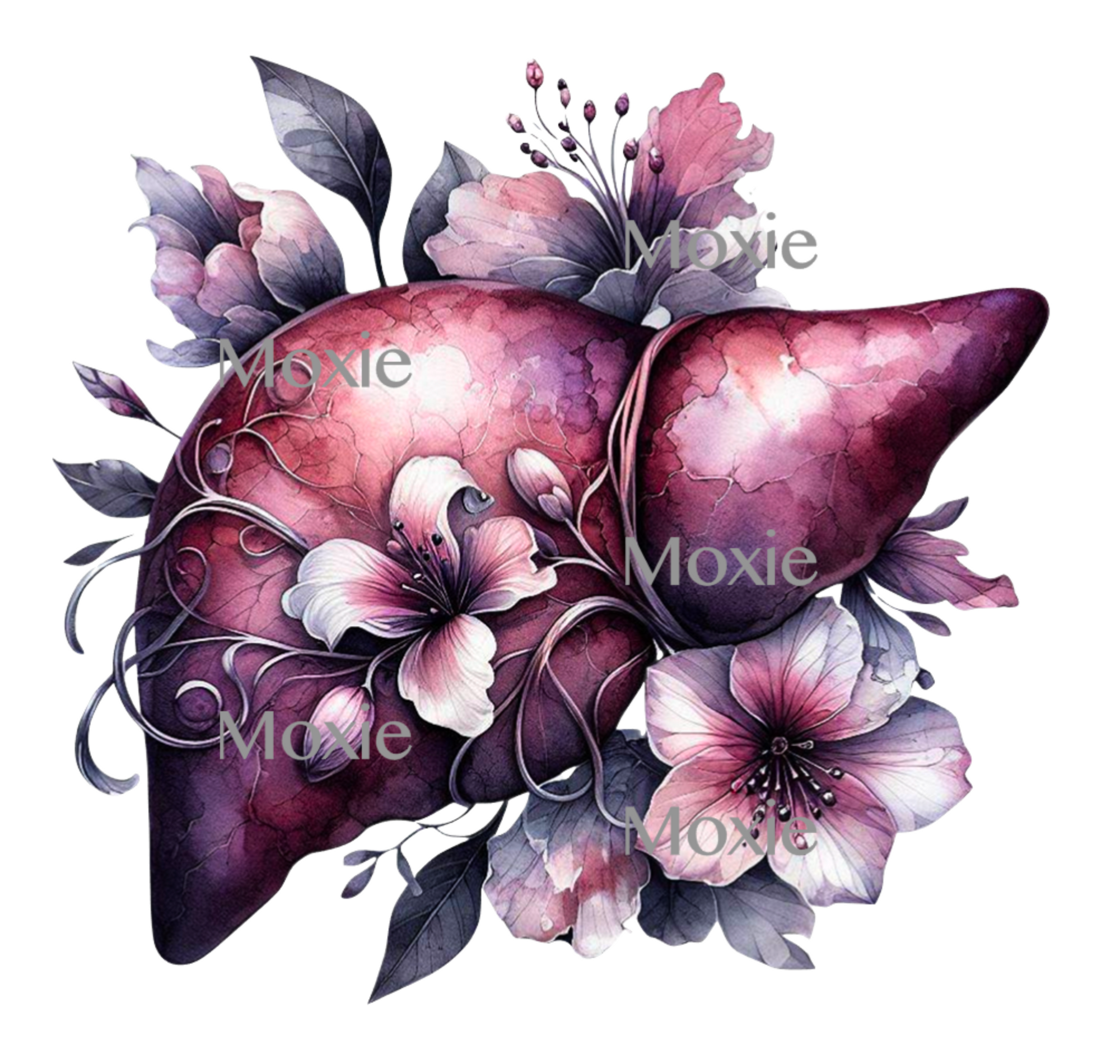 Floral Liver Decal &amp; Acrylic Blank COMBO