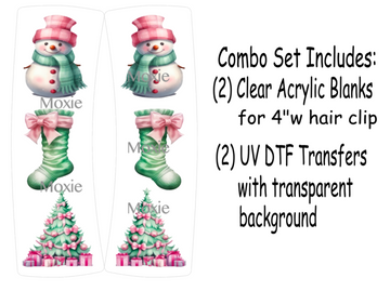 Christmas Pastel Hair Clip UV DTF/Blanks Combo