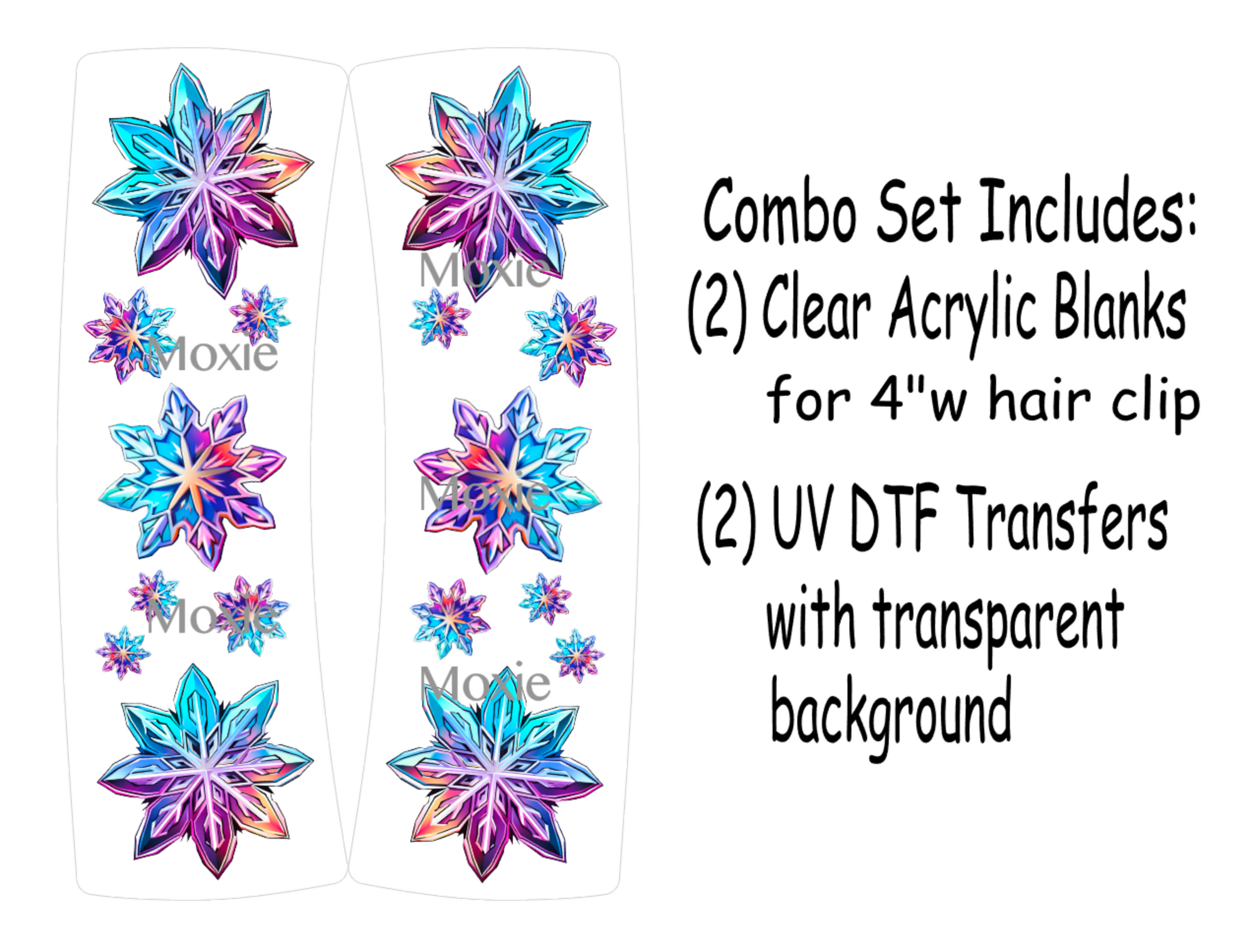 Snowflake Hair Clip UV DTF/Blanks Combo