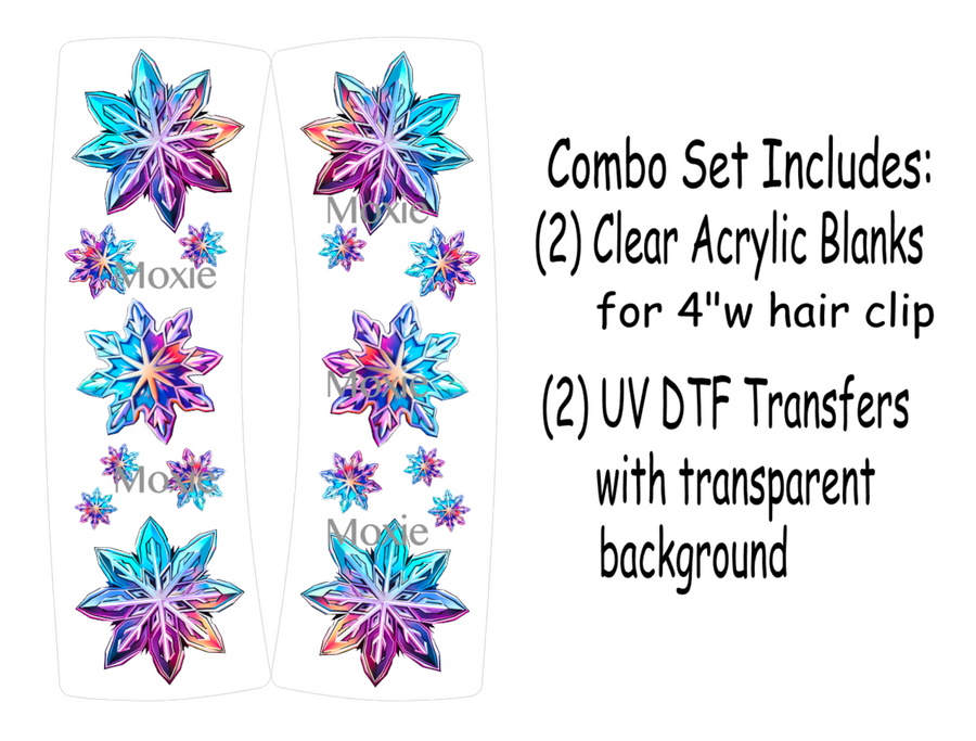 Snowflake Hair Clip UV DTF/Blanks Combo